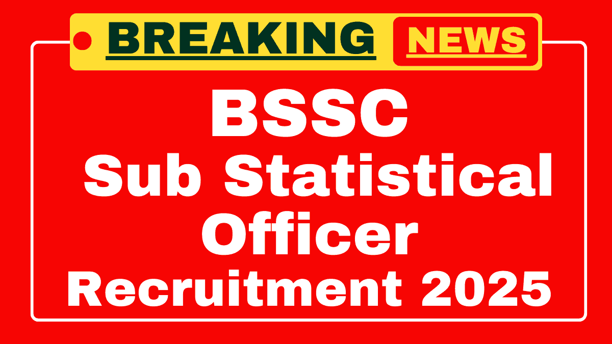 BSSC Block and Sub Statistical Officer Recruitment 2025