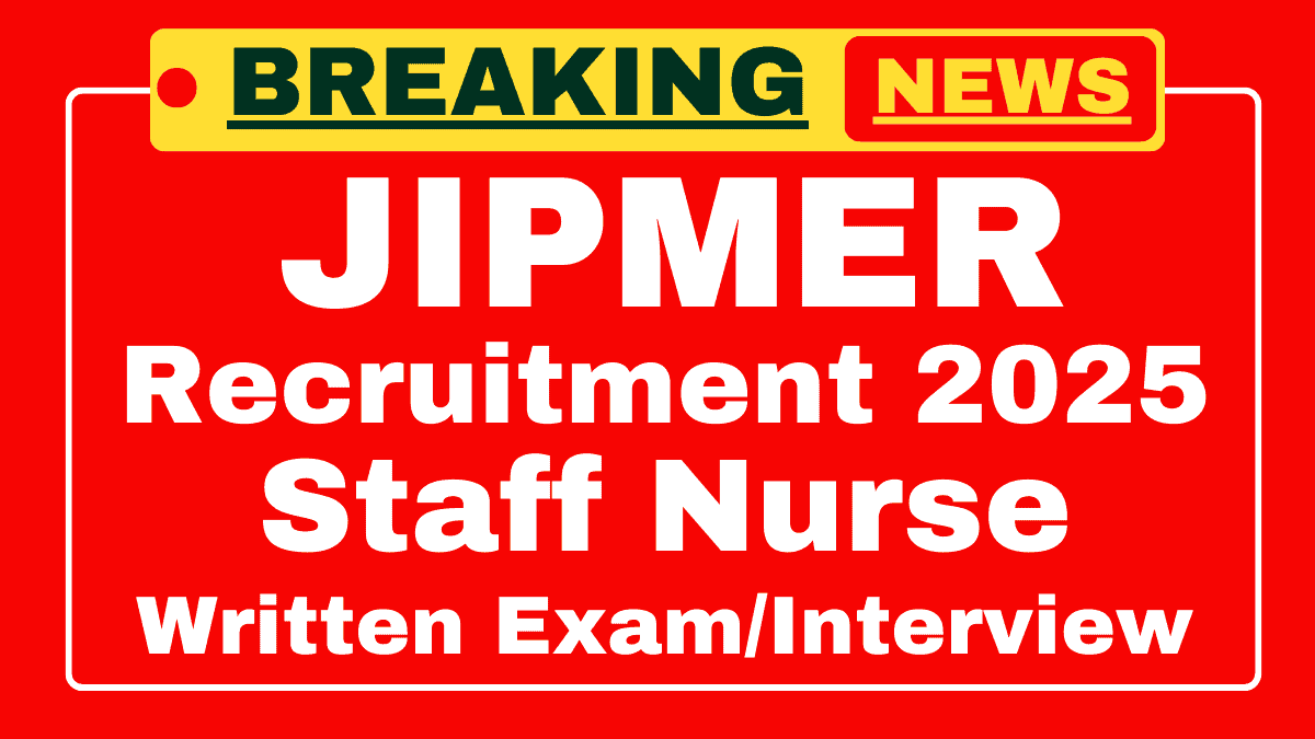 JIPMER Recruitment 2025