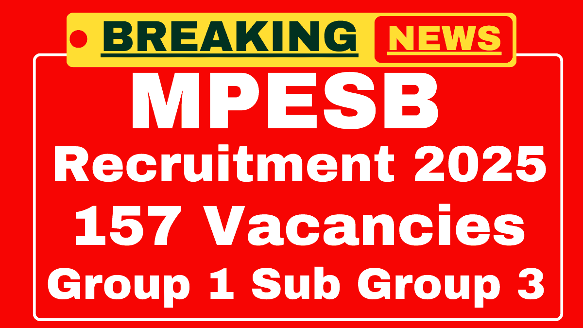 MPESB Group 1 Sub Group 3 Recruitment 2025