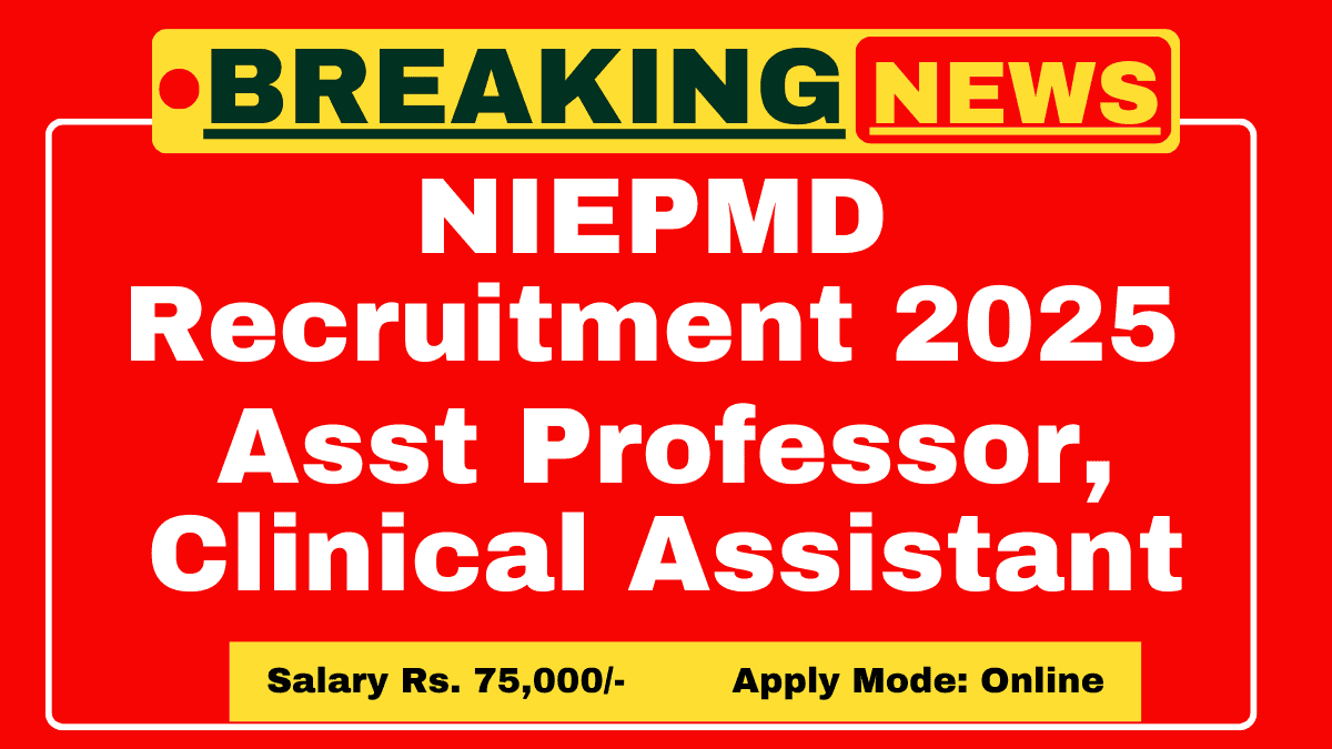 NIEPMD Recruitment 2025